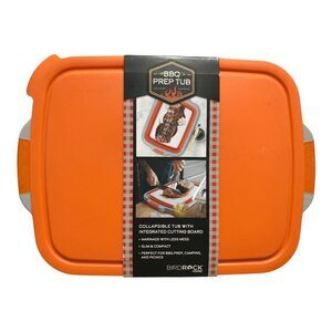 BirdRock Home Collapsible BBQ Prep Tub, Integrated Cutting Board, 19 x 14 x 6in